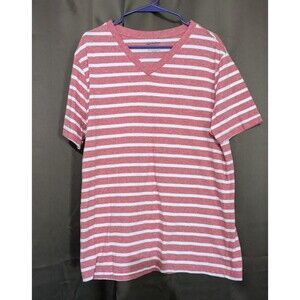 The Original Arizona Jean Company Mens T-Shirt Red White Stripes Short Sleeve XL